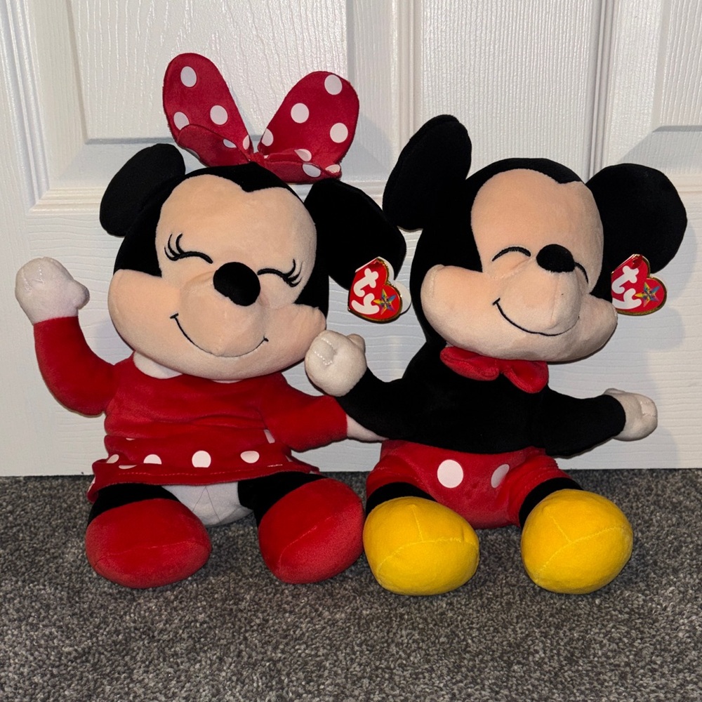 Disney beanie buddies Minnie & Mickey Plush Set - Red, Black, Yellow, White